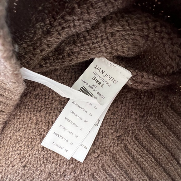 Dan John Color Block Brown Cable Knit Sweater - Medium - Picture 4 of 5